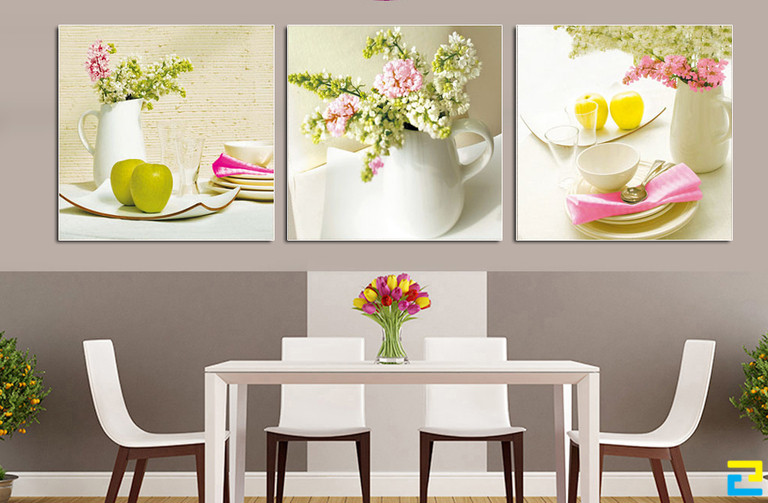 Mẫu gạch in 3 ảnh tăng thêm tính thẩm mỹ tại phòng ăn