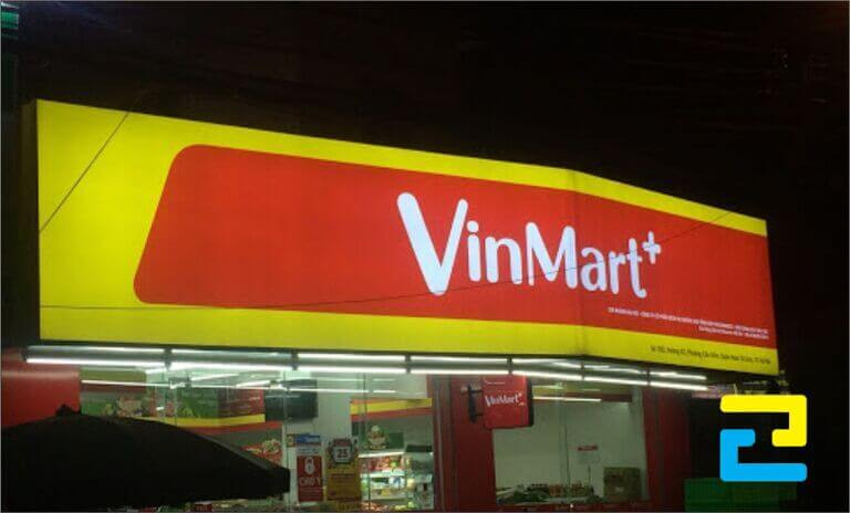 In bạt làm bảng hiệu hộp đèn cho siêu thị VinMart+