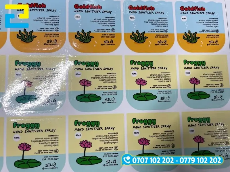 In UV decal sữa làm nhãn chai nước rửa tay