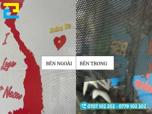 In UV decal lưới dán kính tạo hiệu ứng nhìn một chiều như một tấm màn che