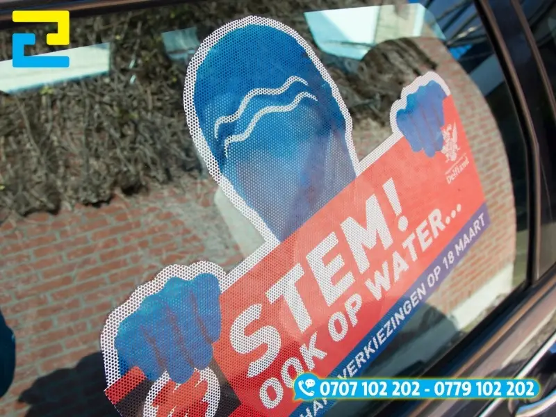 In UV decal lưới dán cửa kính ô tô cản sáng, tản nhiệt