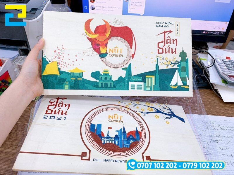 In UV lên gỗ Plywood