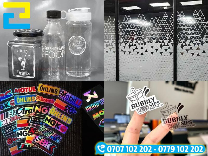 Ứng dụng làm tem nhãn, dán kính... của các loại decal