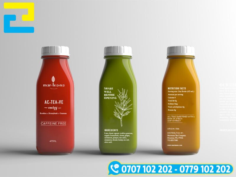 Decal trong suốt dán chai nhựa