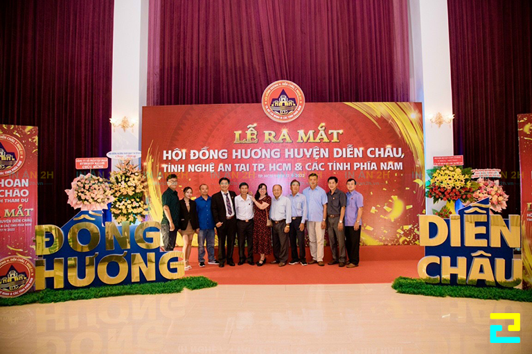 Mẫu backdrop cho sự kiện ra mắt Hội đồng hương Diễn Châu