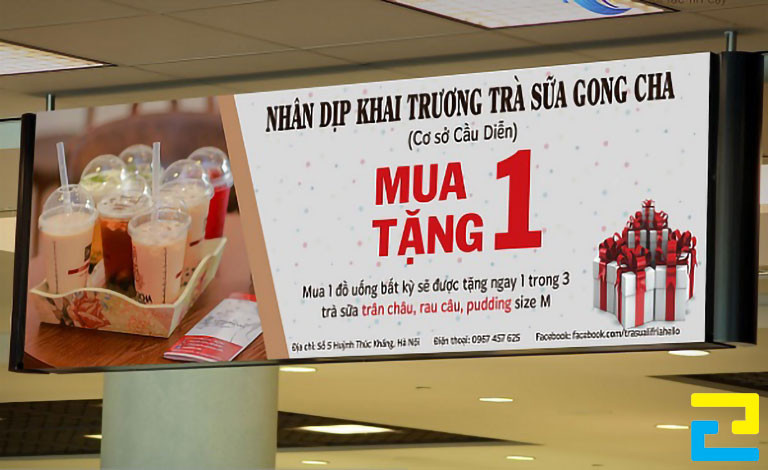 Banner nhân dịp khai trương trà sữa Gong Cha mua 1 tặng 1
