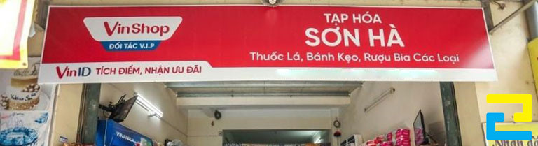 In bảng hiệu cửa hàng tạp hóa Sơn Hà