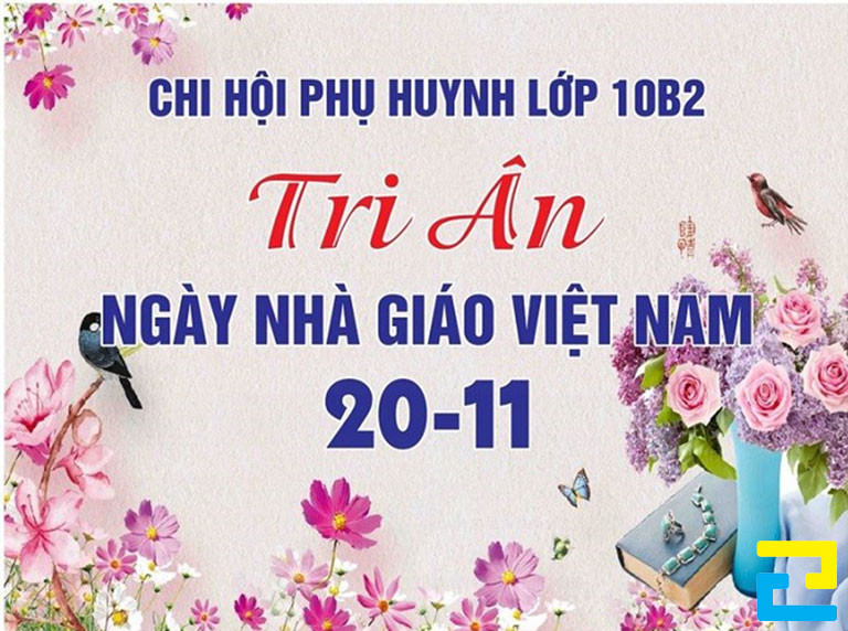 Phông nền với thông điệp "Tri ân ngày nhà giáo Việt Nam 20-11"