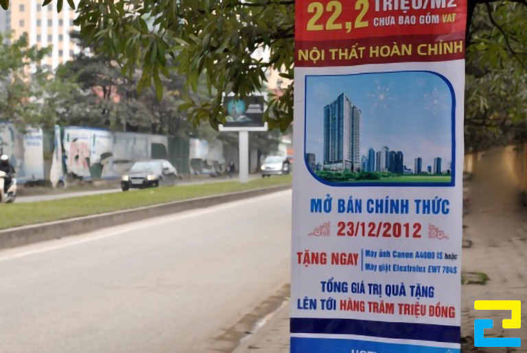 Sau khi quý khách cung cấp đến Công Ty In Ấn Quảng Cáo 2H thông tin đặt in băng rôn bán đất, nhân viên sẽ gửi đến quý khách bảng giá in