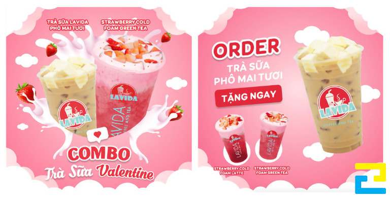 Quý khách nên lựa chọn từ 2 đến 3 tông màu cho banner quán trà sữa, tránh lựa chọn quá nhiều tông màu vì sẽ khiến ấn phẩm trông rối mắt