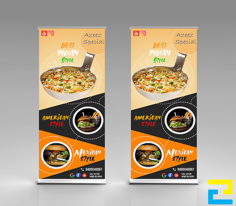 Standee nhà hàng thông thường sẽ chứa những hình ảnh minh họa cho món ăn, những thông tin quảng cáo nhà hàng,...