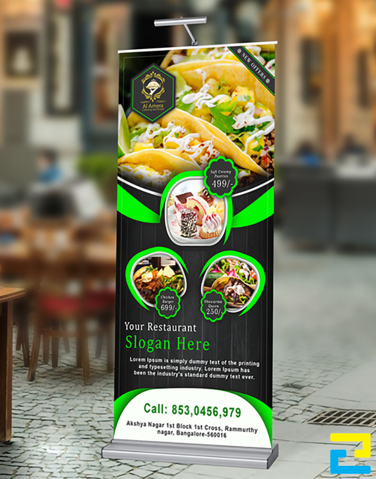 Ngoài nhận in standy khai trương cho các nhà hàng với số lượng 2 ấn phẩm, chúng tôi còn nhận in standee với số lượng nhiều trên 10