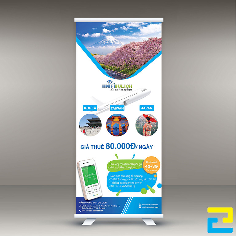 Standee quảng cáo du lịch thường được ứng dụng để đặt ở quầy lễ tân, đặt ở gần cửa ra vào, hoặc được đặt ở những vị trí nổi bật,...