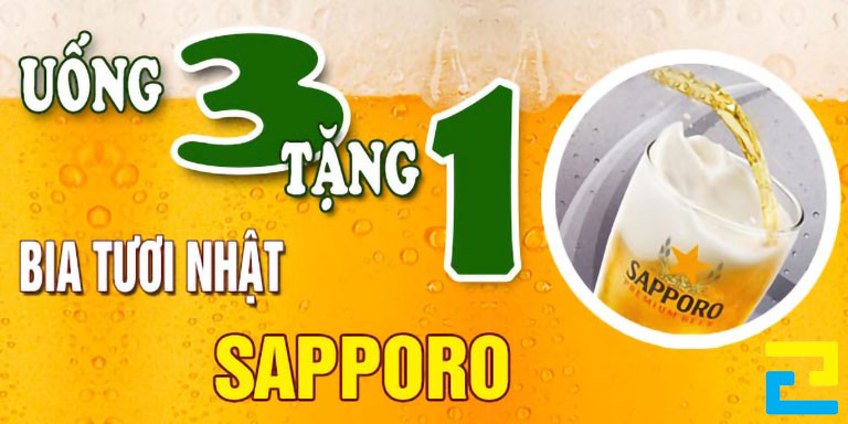 Mẫu 10: Băng rôn có hình ảnh ly bia đẹp bắt mắt, thông điệp quảng cáo được thiết kế nổi bật, bandroll có tông màu vàng chủ đạo