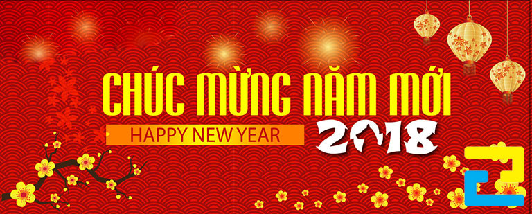 Mẫu 29: Băng rôn có hình ảnh hoa mai, lồng đèn đẹp mắt, có tông màu đỏ chủ đạo nổi bật, bandroll có kiểu chữ đơn giản