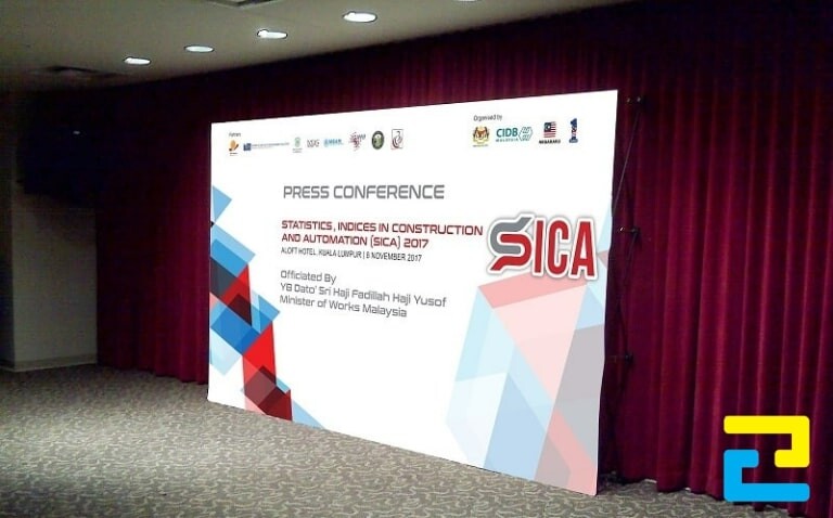 Mẫu backdrop sự kiện Press Conferency của công ty nước ngoài
