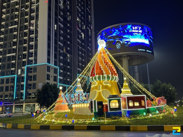 Tiểu cảnh Noel rực rỡ, hút khách trước thềm trung tâm thương mại. Lưu ý cần chọn những tiểu cảnh trang trí rực rỡ ánh đèn
