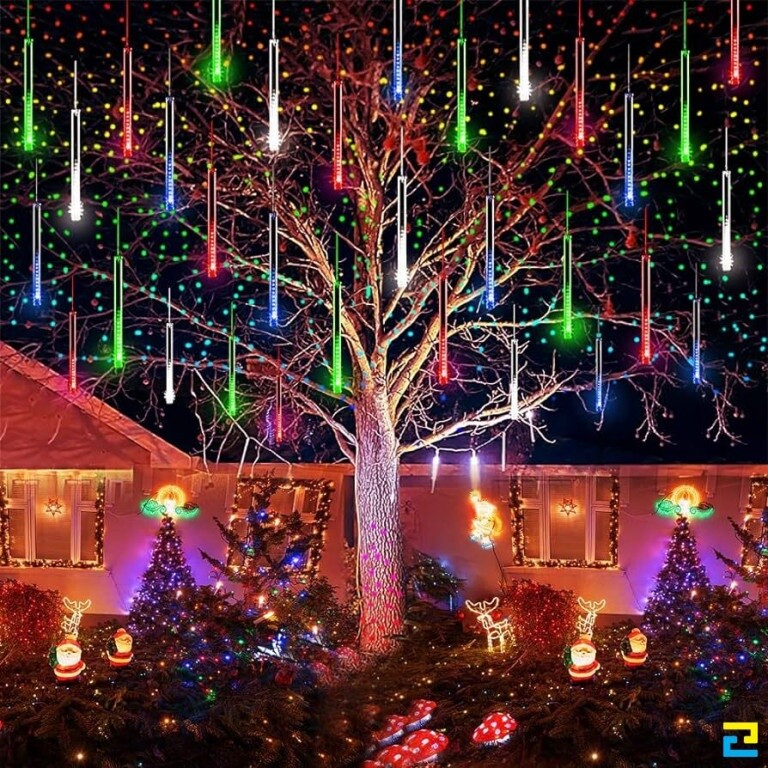 Trang trí noel sân ngoài trời với đèn led