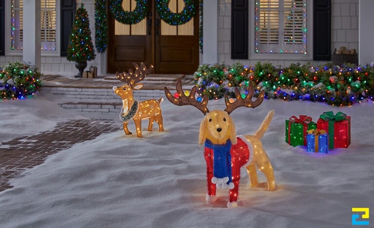 Sử dụng các mô hình động vật để trang trí noel ngoài trời