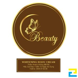 Mẫu dán tem kem body hình tròn kết hợp hình chữ nhật