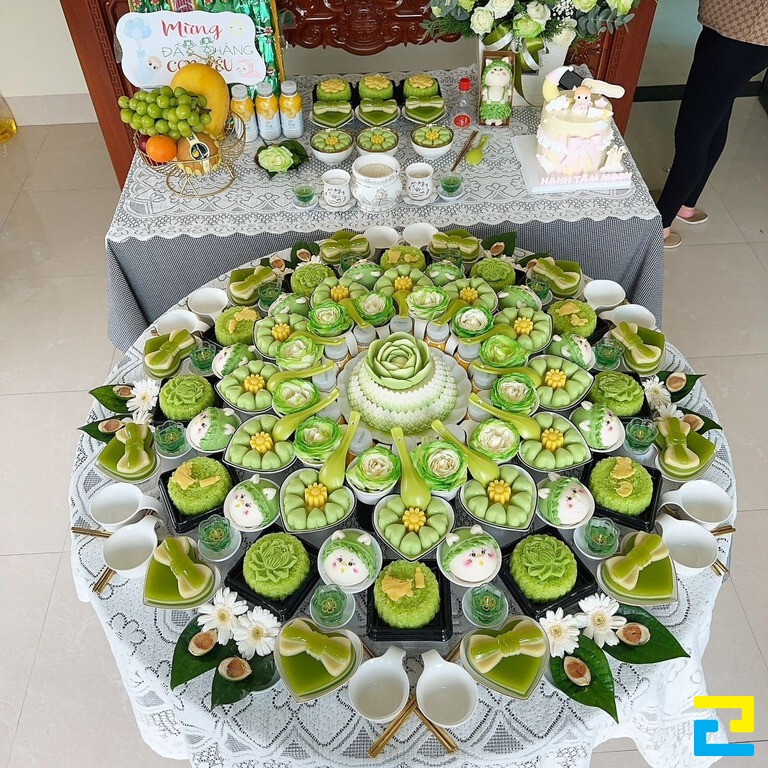 Lễ cúng tiệc thôi nôi được thực hiện theo một quy trình nhất định trong văn hoá dân gian