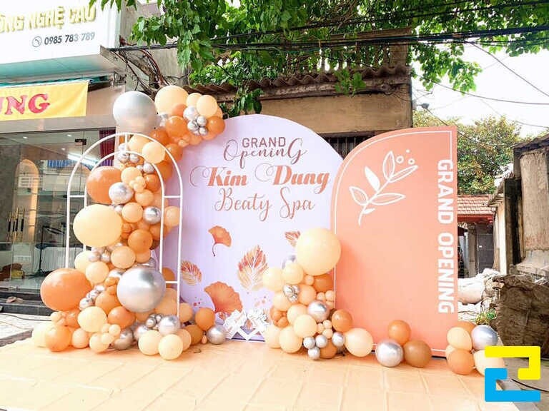 Trang trí khai trương spa khu vực ngoài trời