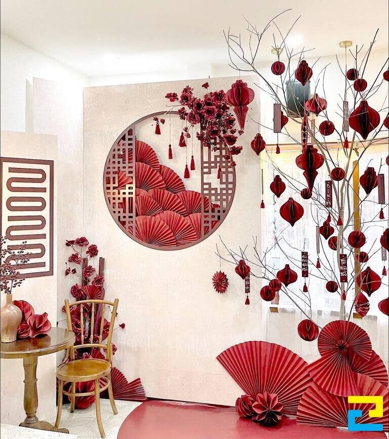 Trang trí tết cho quán trà sữa giúp thu hút khách hàng