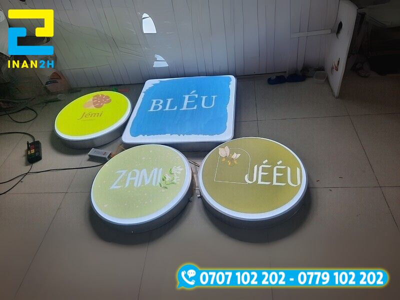 Biển hộp đèn mica tròn, vuông bo góc