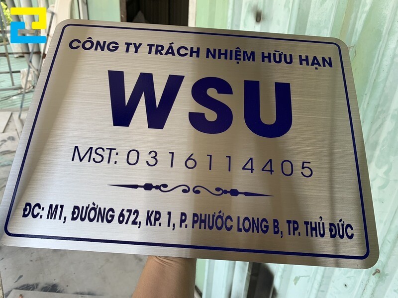 Mẫu biển tên công ty inox công nghệ in UV 3
