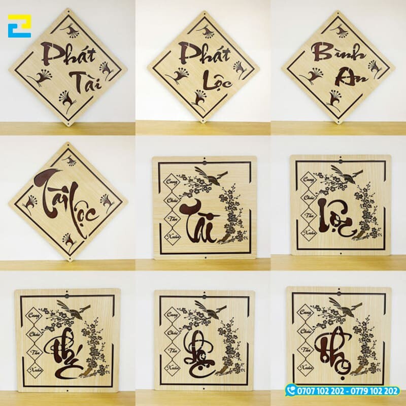 Bang Go Trang Tri Tet Thu Phap 1