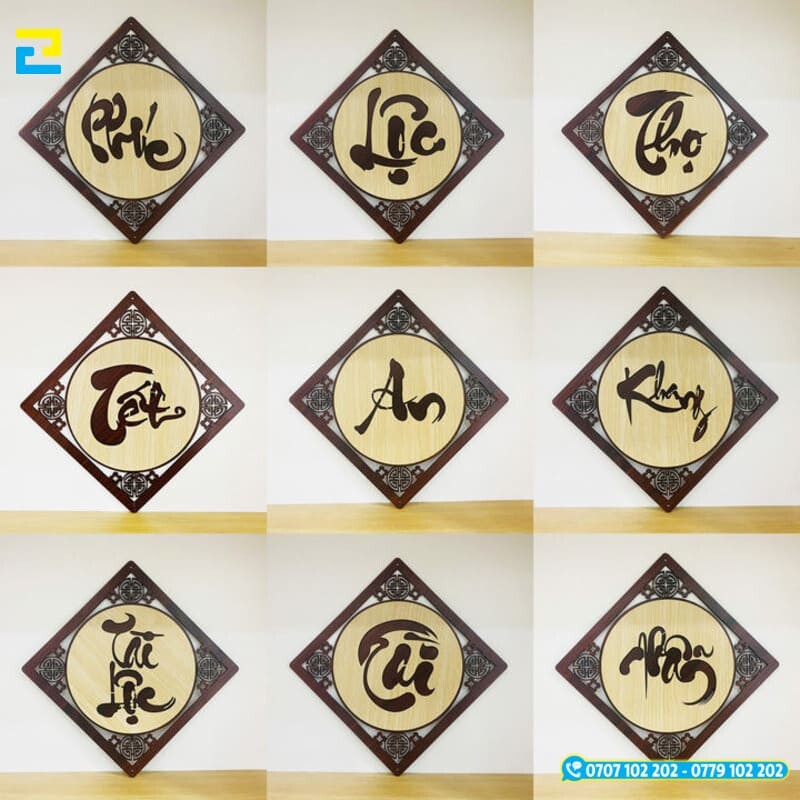 Bang Go Trang Tri Tet Thu Phap 2