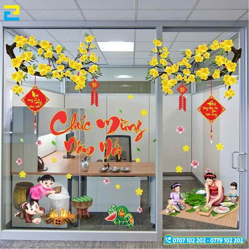 Decal Trang Tri Van Phong Tet 1