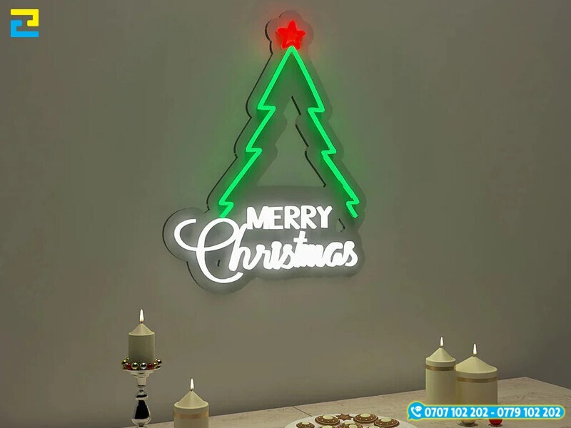 Den Neon Giang Sinh Nha Hang