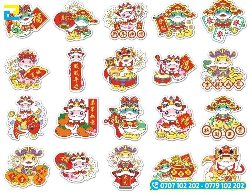 Sticker Chuc Mung Nam Moi 2025