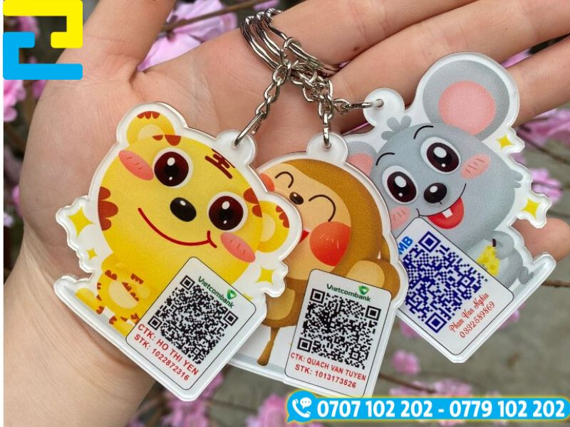 Móc khó 12 con giáp in kèm mã qr