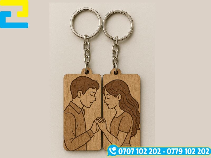 Móc khóa đôi sử dụng công nghệ khắc laser