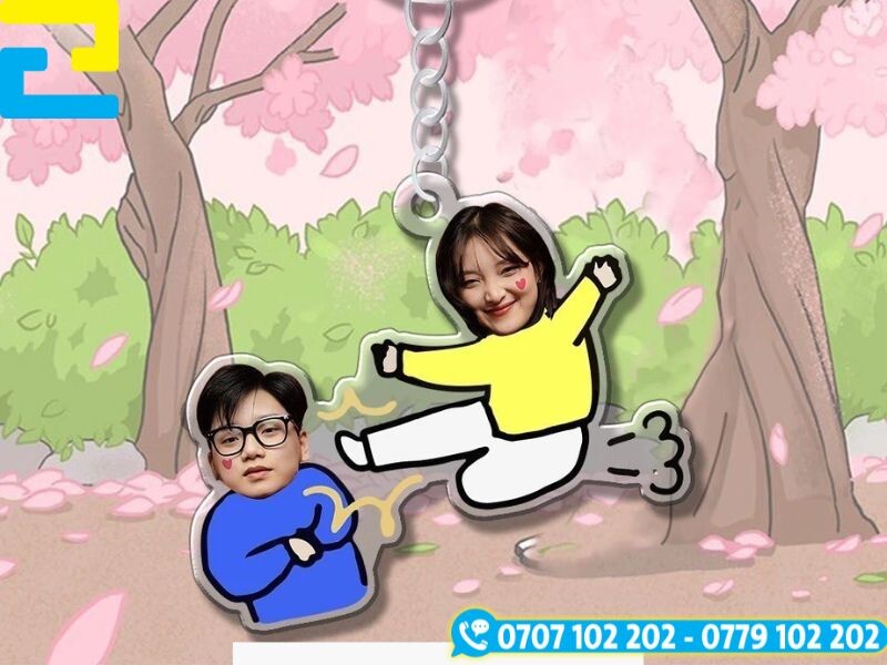 Móc khóa chất liệu mica