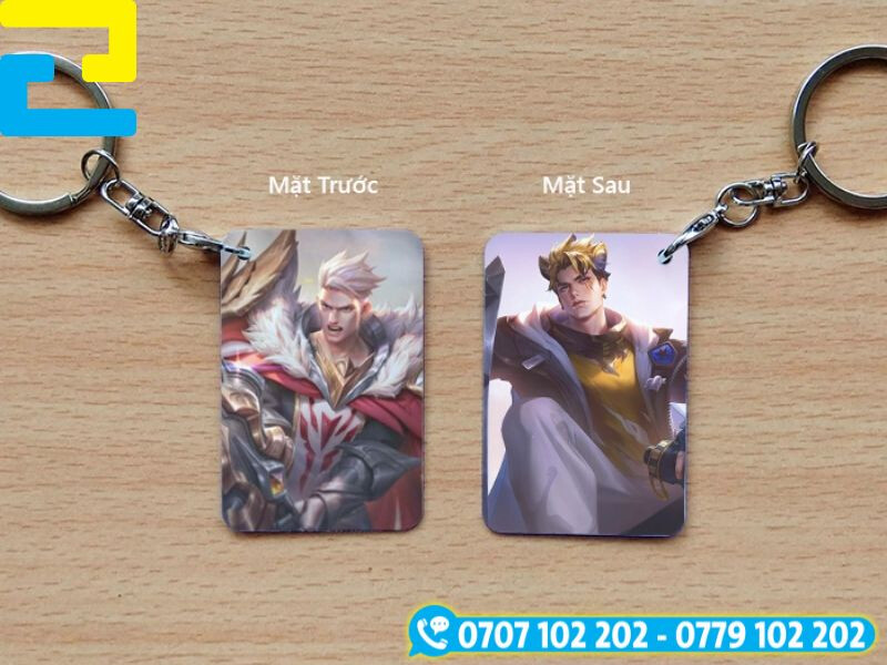 in UV 2 mặt của móc khóa liên quân