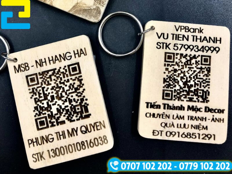 In móc khóa gỗ bằng công nghệ khắc laser