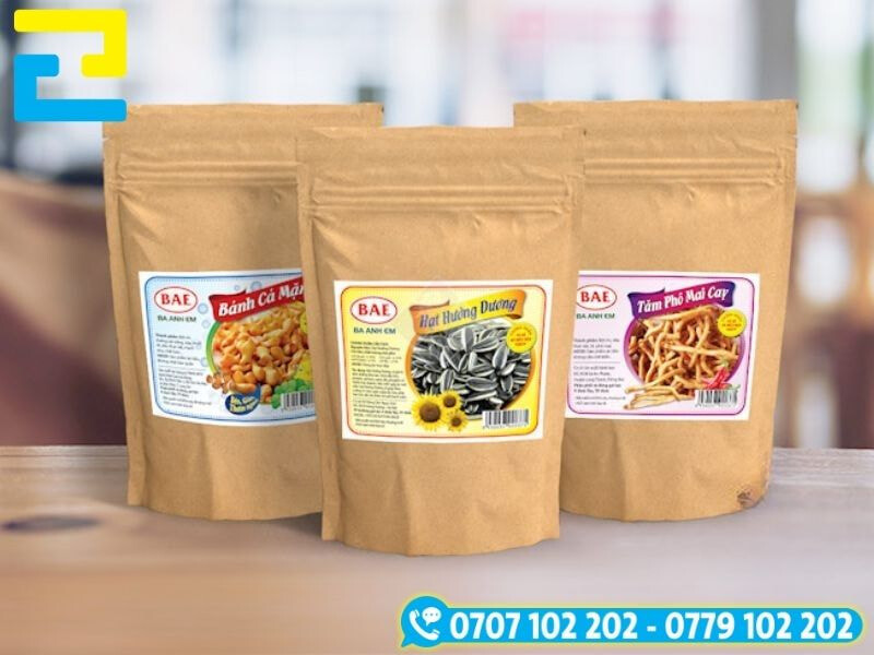 In decal màu tem nhãn dán lên bao bì.