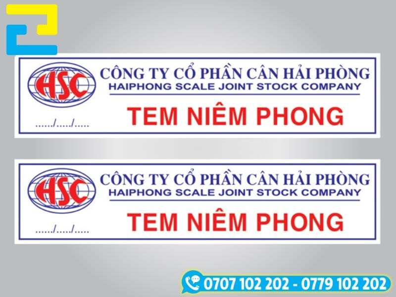 Tem niêm phong được in decal màu