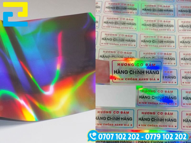 In decal phản quang 7 màu giá rẻ làm tem cao cấp