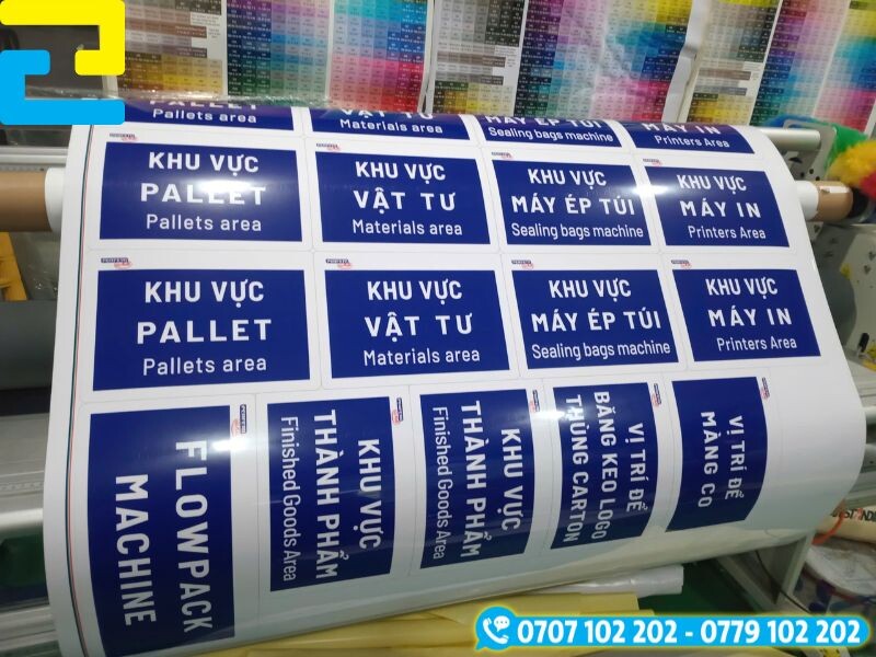 Sticker dán thông báo địa điểm khu vực chất liệu decal sữa