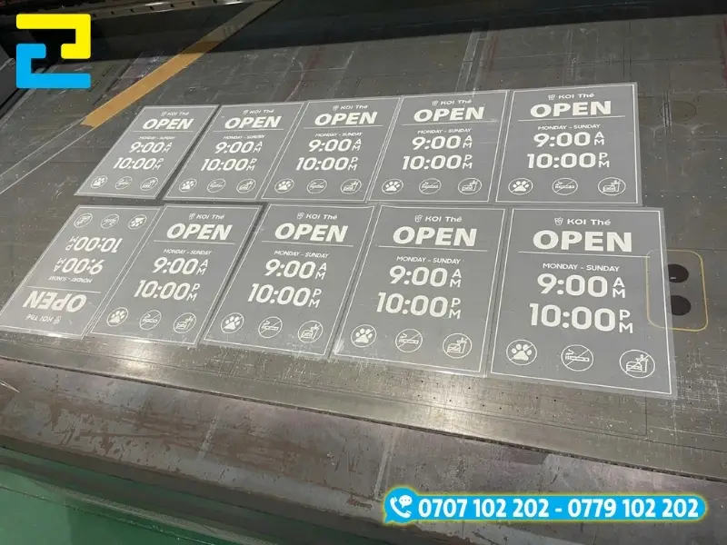 In Ấn 2H in UV decal trong bám mực tốt, bền màu, in nhanh trong 2 giờ