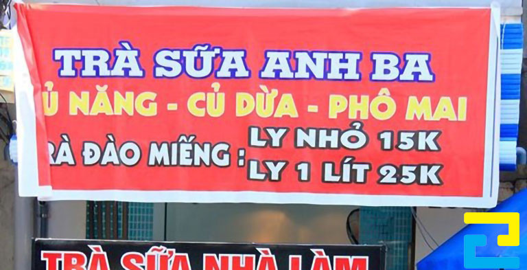 Mẫu Biển Quảng Cáo Cho Quán Trà Sữa Anh Ba