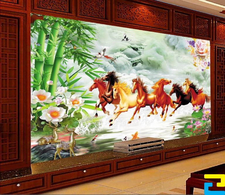 In tranh 3d trên vải silk