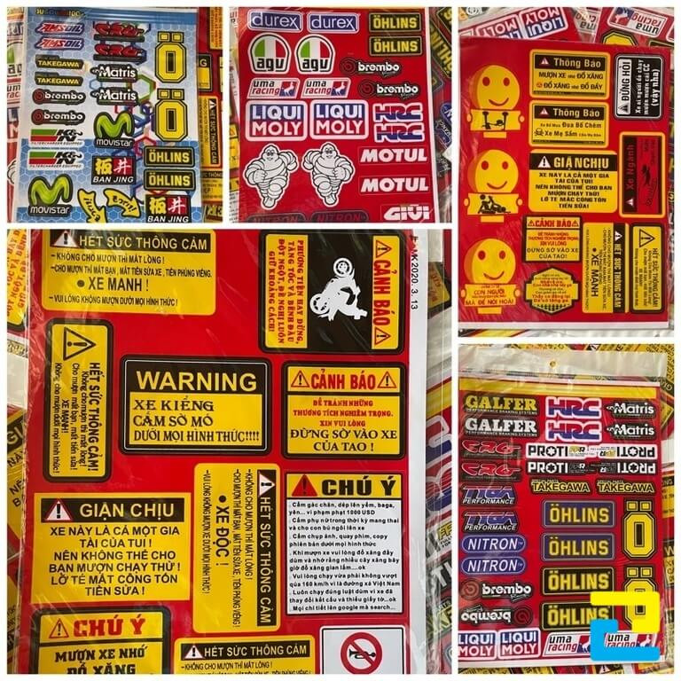 Mẫu in đề can crom nhãn dán biển báo