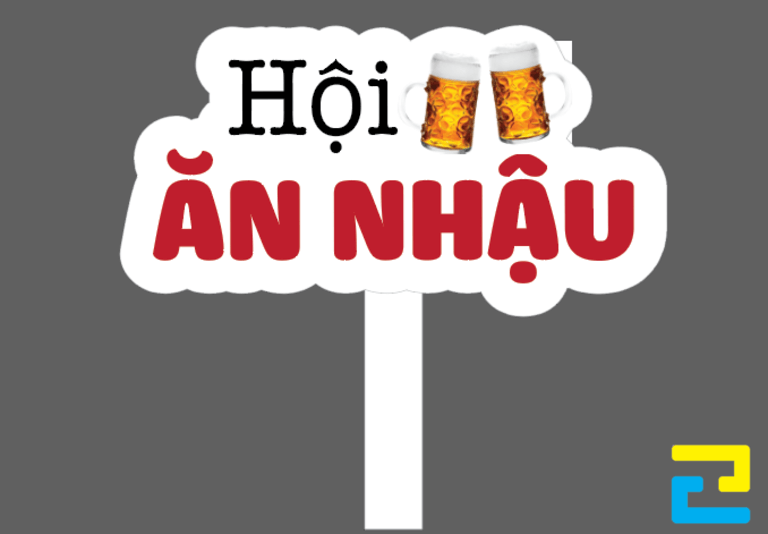 Mẫu bảng cầm tay đám cưới cho hội bạn thân chuyên ăn nhậu