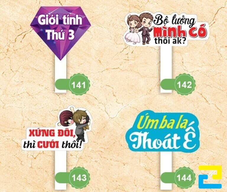 Các mẫu sticker cầm tay đám cưới phổ biến