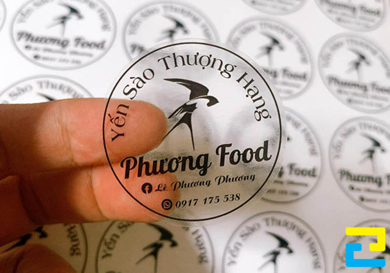 Mẫu in decal logo công ty yến sào dán lên sản phẩm